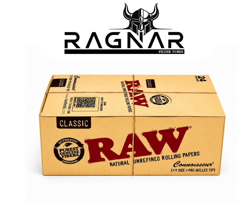 RAW Classic Rolling Paper 1 1/4 With Pre-Rolled Tips Per Booklet
