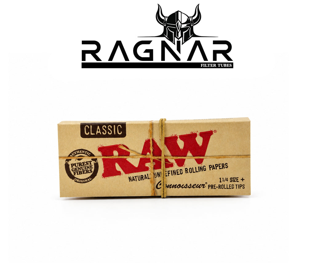 RAW Classic Rolling Paper 1 1/4 With Pre-Rolled Tips Per Booklet