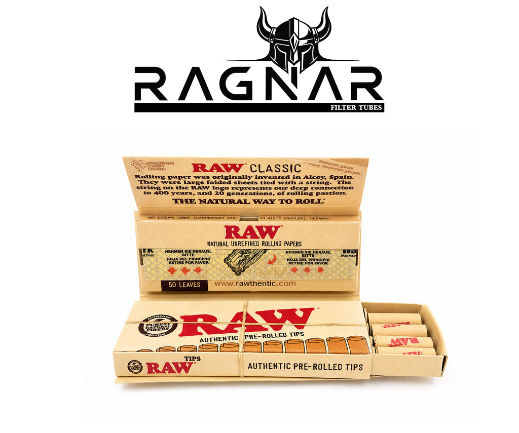 RAW Classic Rolling Paper 1 1/4 With Pre-Rolled Tips Per Booklet