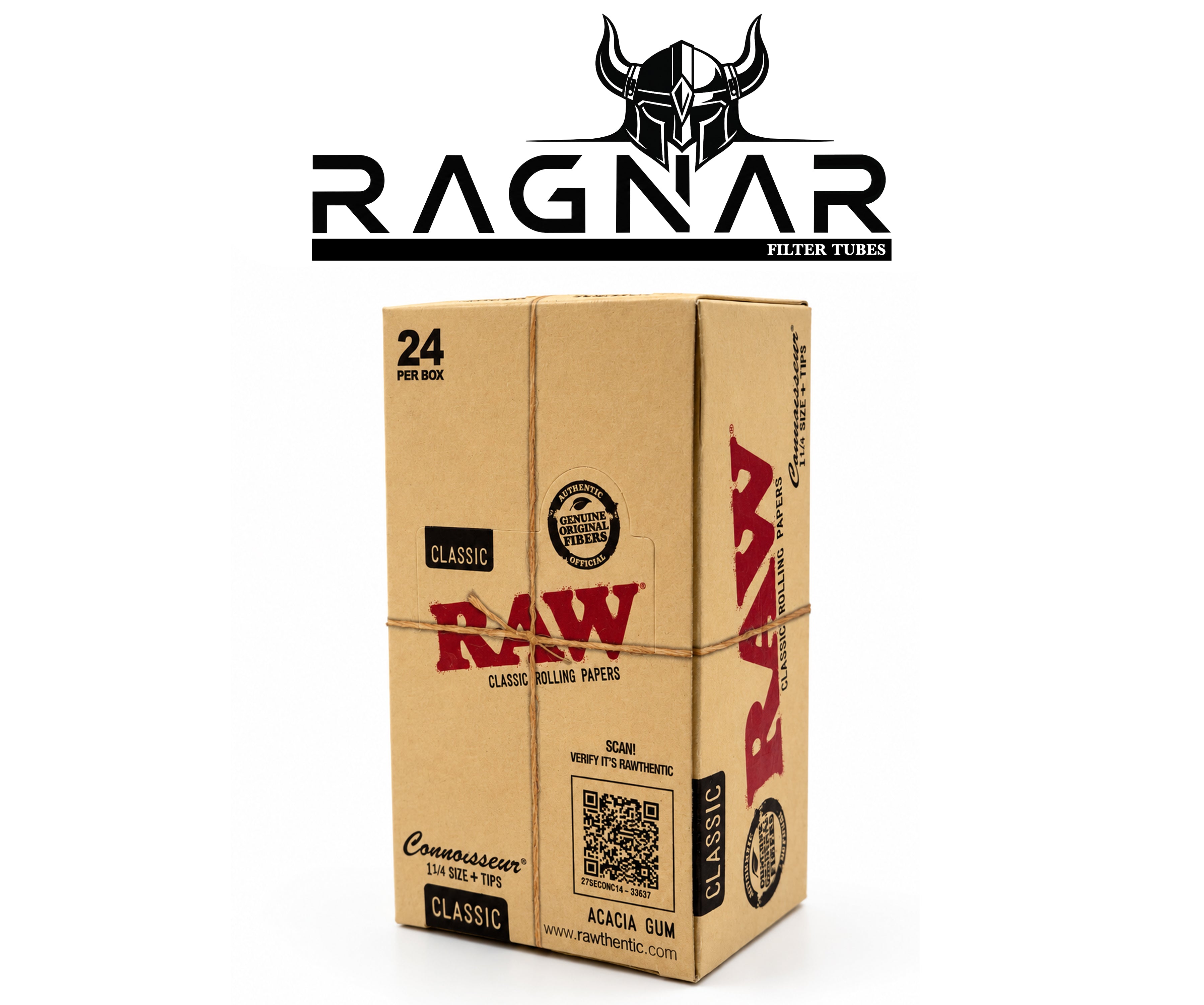 RAW Classic Rolling Paper 1 1/4 With Tips Per Booklet