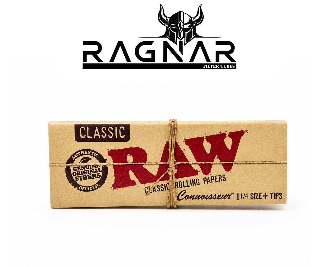 RAW Classic Rolling Paper 1 1/4 With Tips Per Booklet