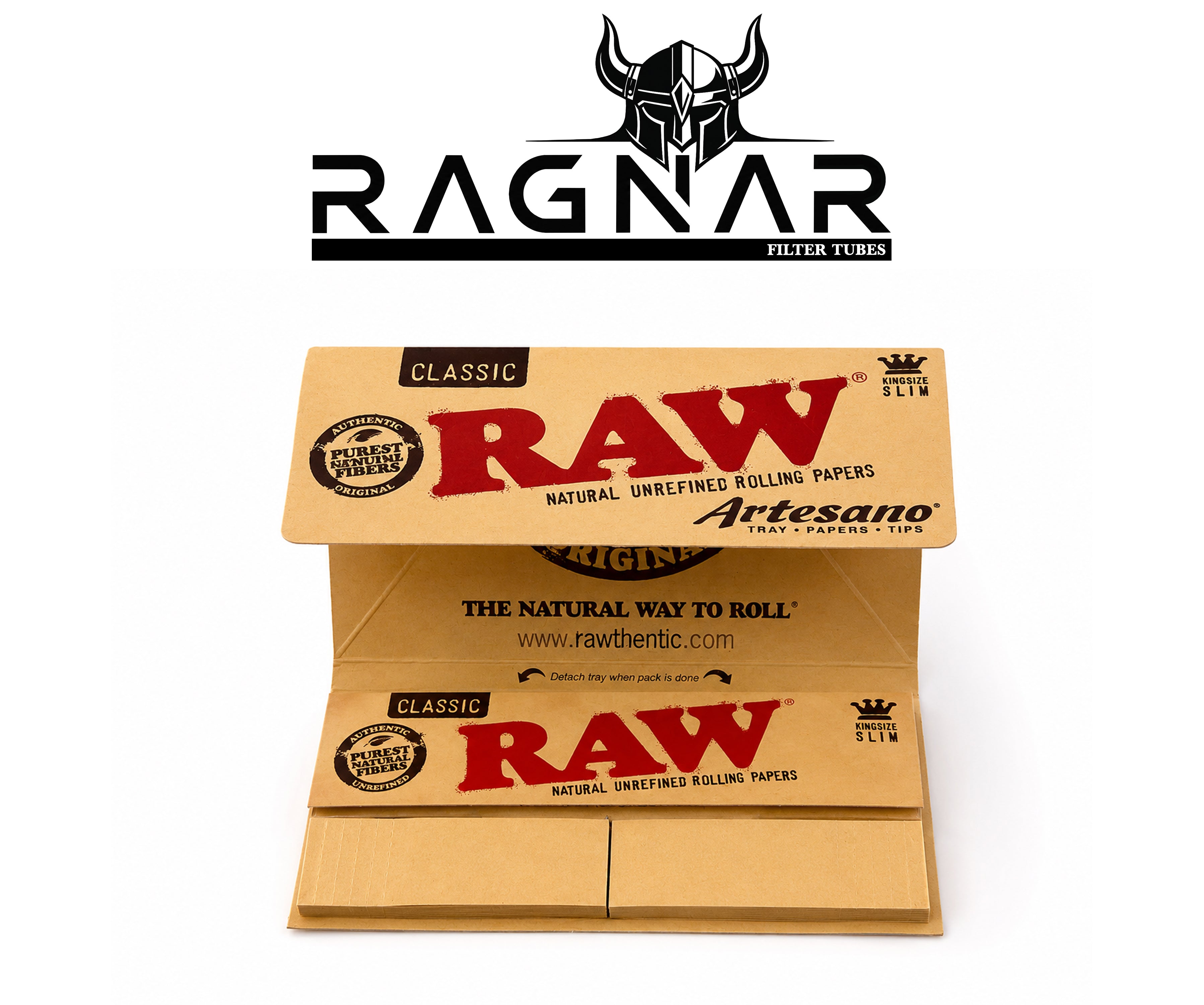RAW Artesano Rolling Paper King Size Slim With Tips per Booklet