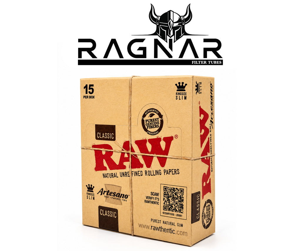 RAW Artesano Rolling Paper King Size Slim With Tips per Booklet