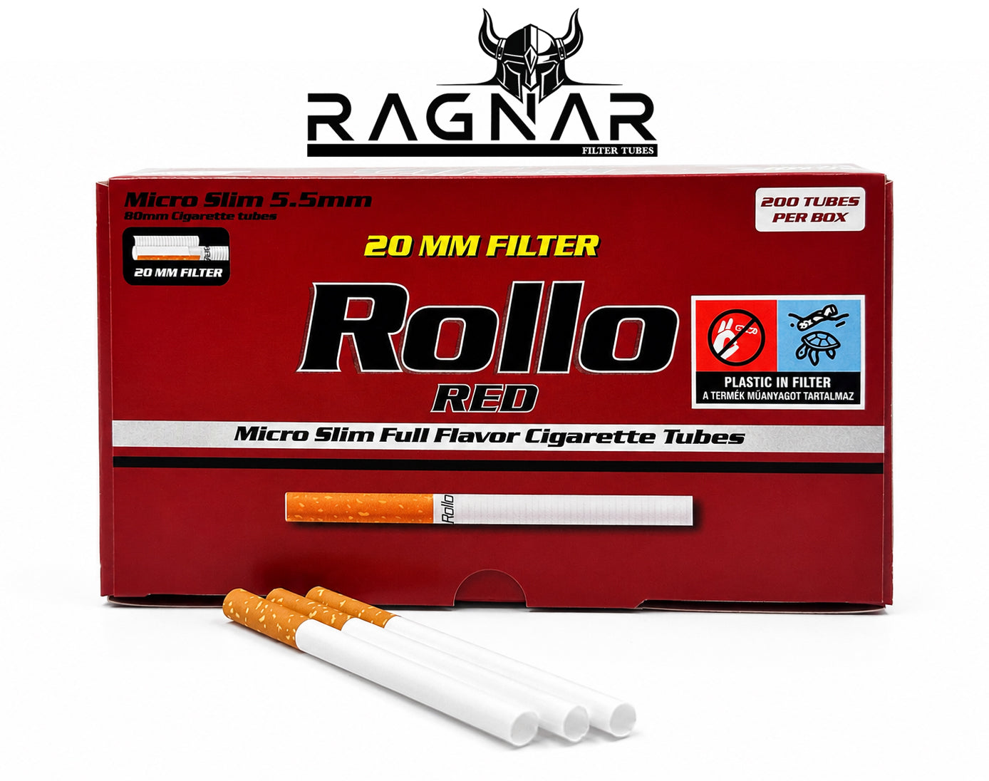 5.5mm Micro Slim 20mm Filter Tubes. 200 x Micro Slim Tubes