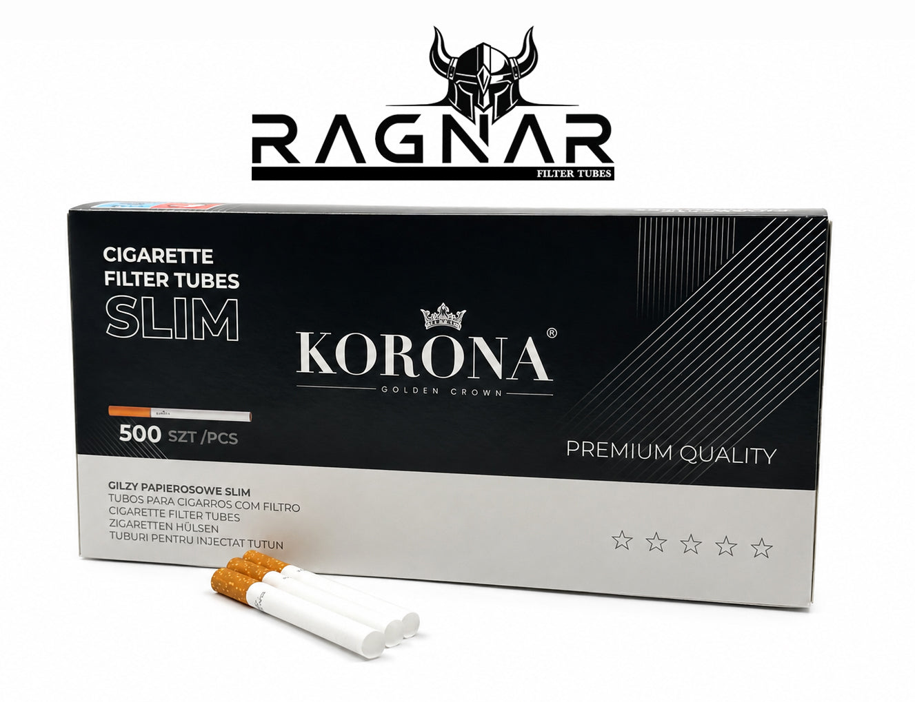 Korona Slim 6.5mm Filter Tubes. 500 x Slim Tubes