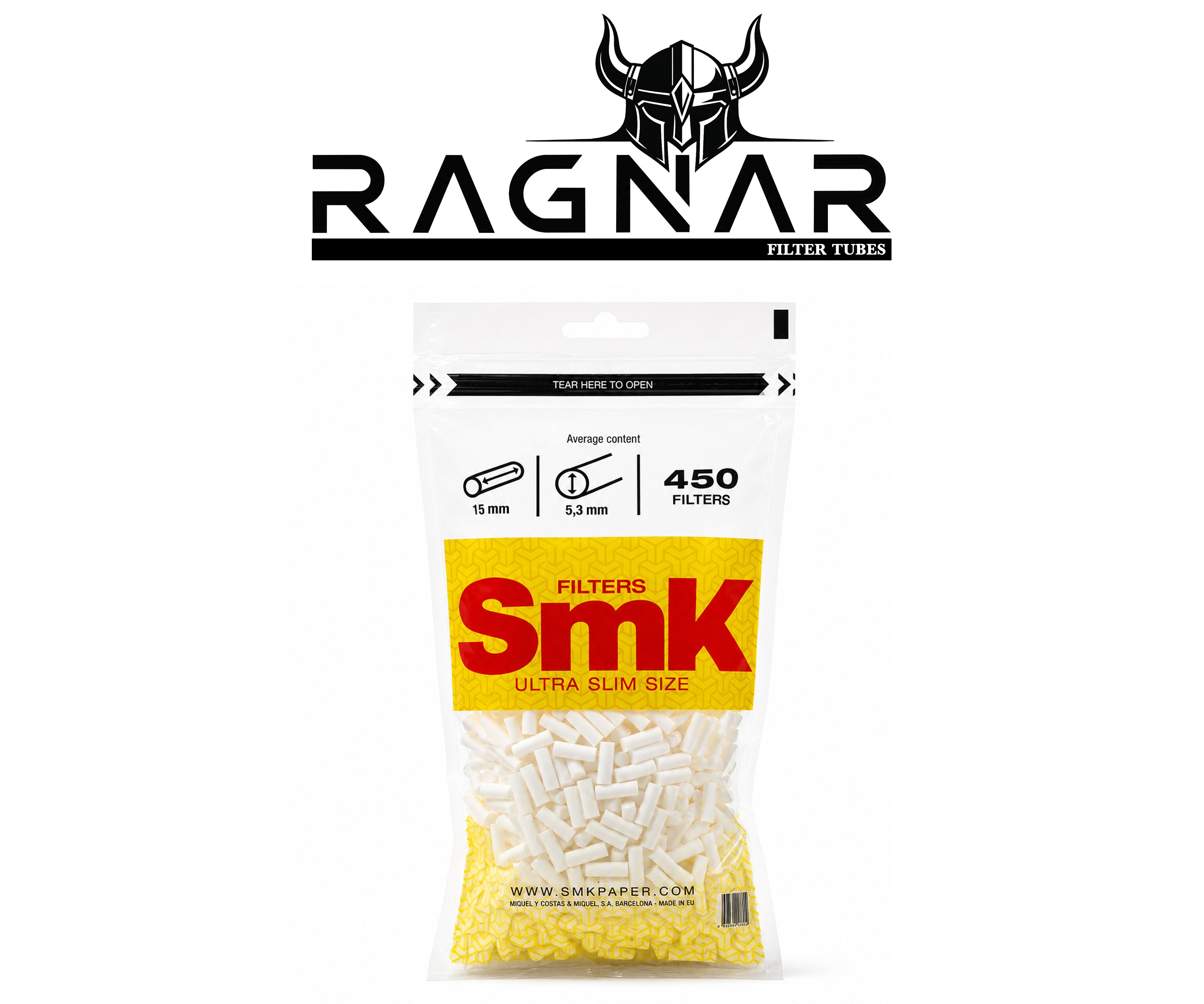 SMK Bag of Ultra Slim Filter Tips. 450 Filter Tips
