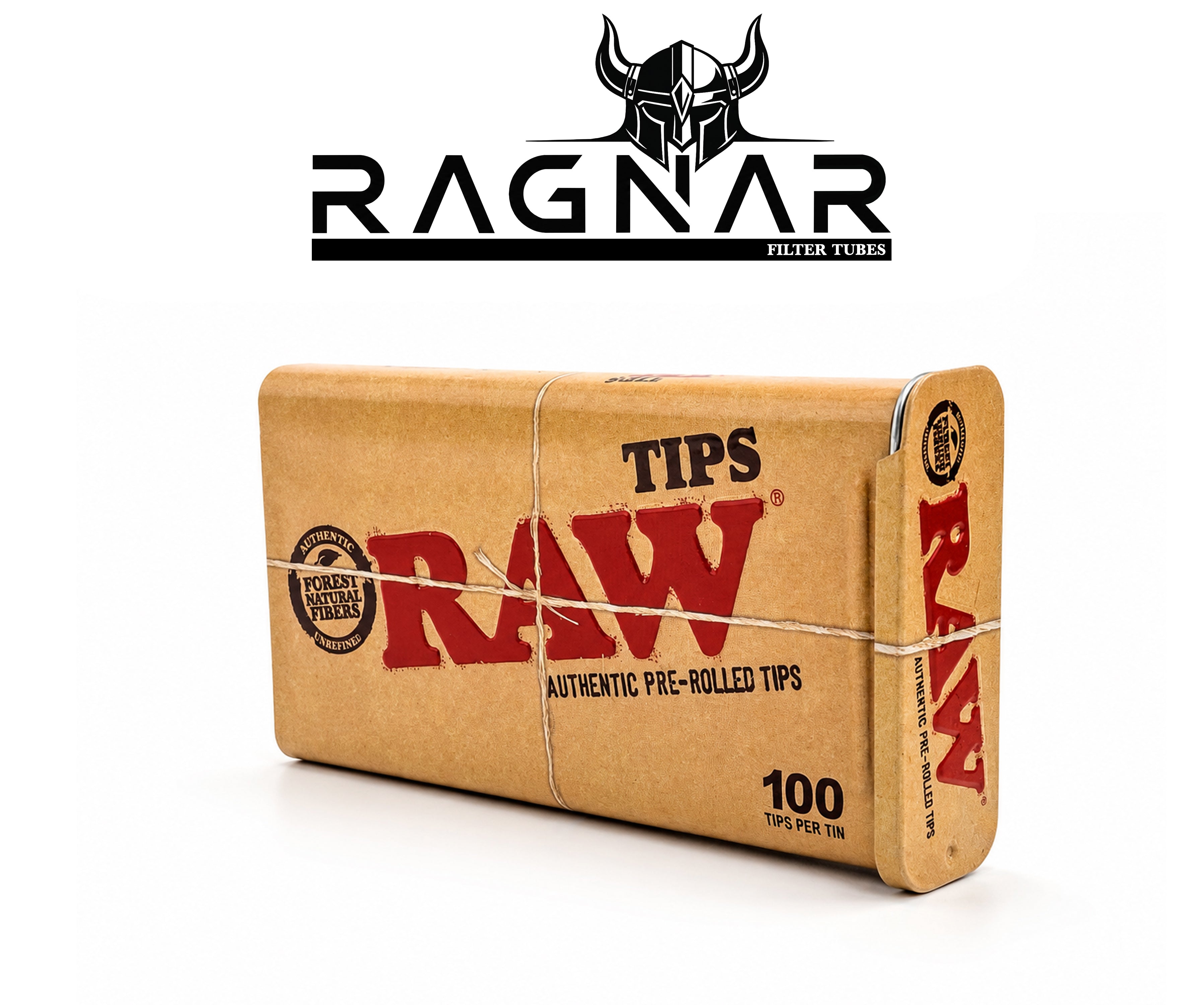 RAW Authentic Pre-Rolled Tips ,100 Tips Per Tin