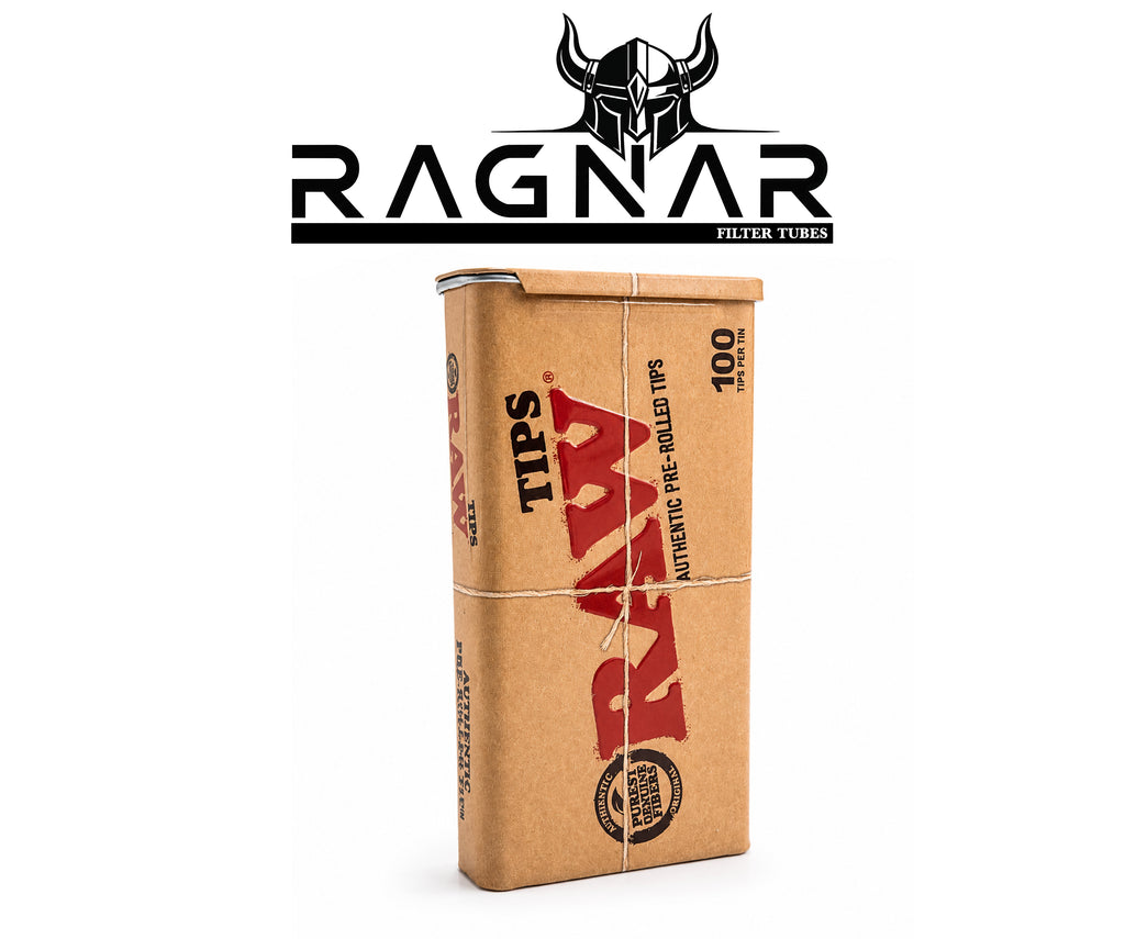 RAW Authentic Pre-Rolled Tips ,100 Tips Per Tin