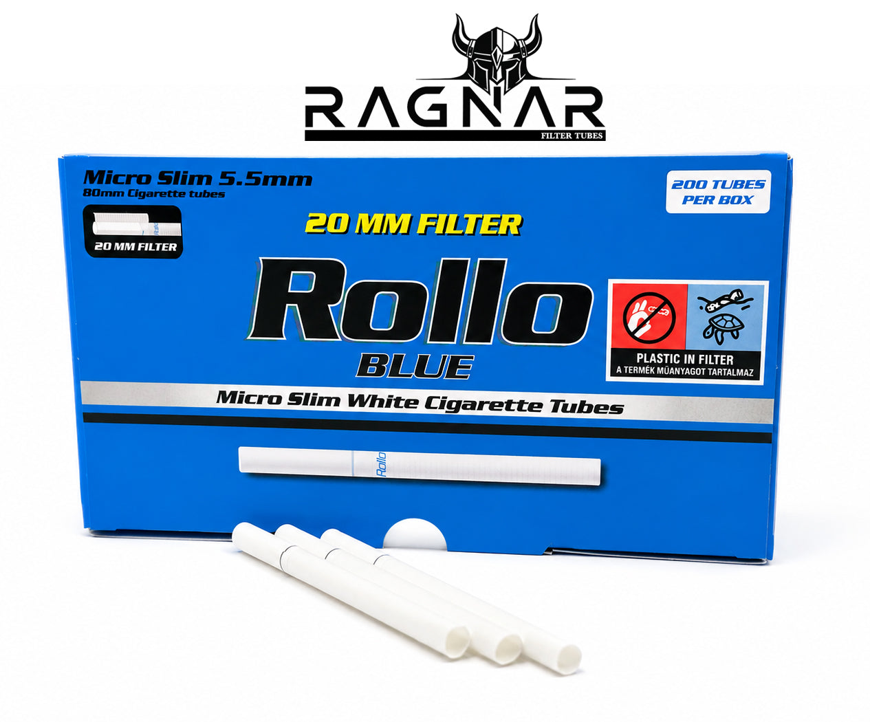 5.5mm Micro Slim 20mm Filter Tubes. 200 x Micro Slim Tubes
