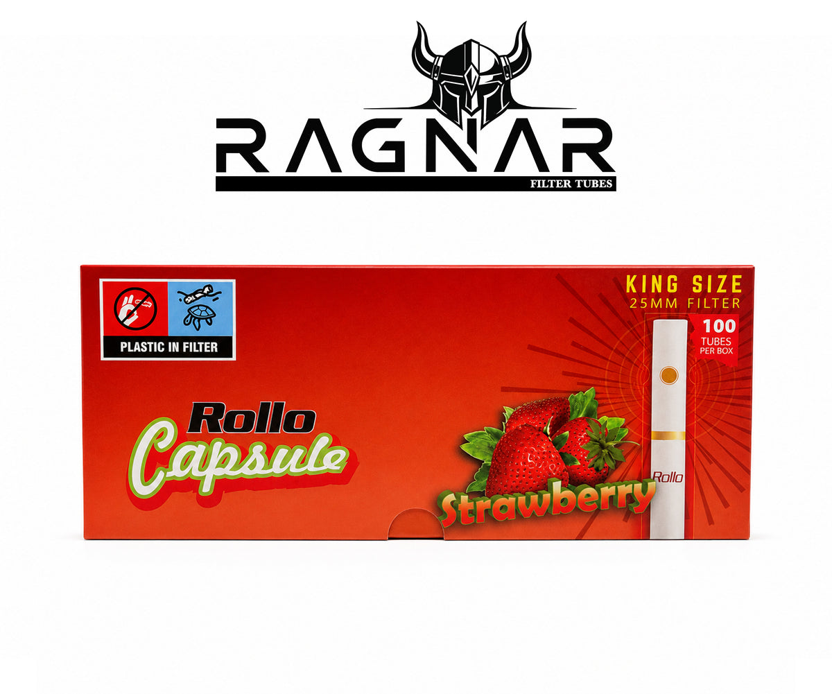 Rollo Strawberry Capsule Filter Tubes King Size 25mm