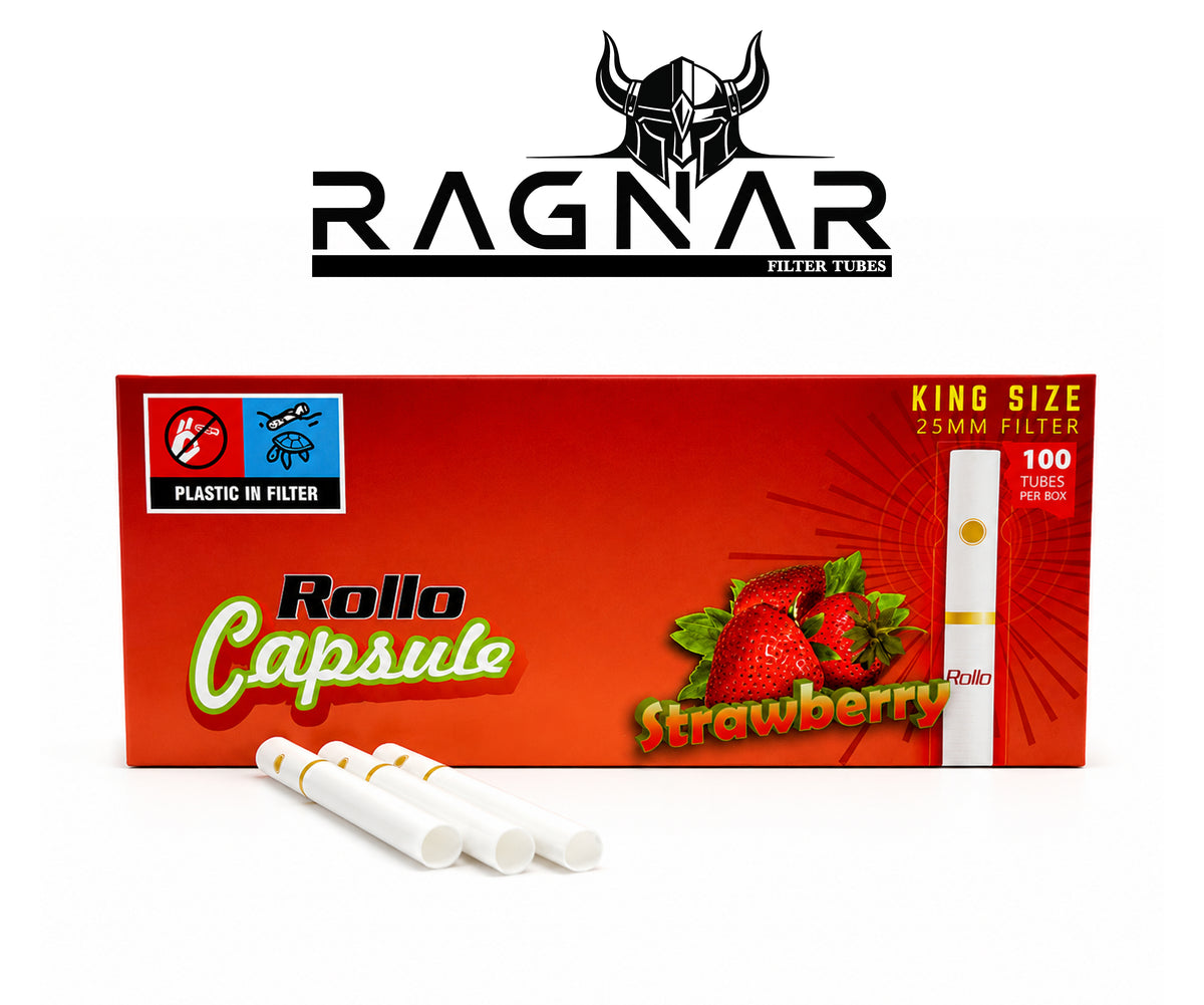 Rollo Strawberry Capsule Filter Tubes King Size 25mm