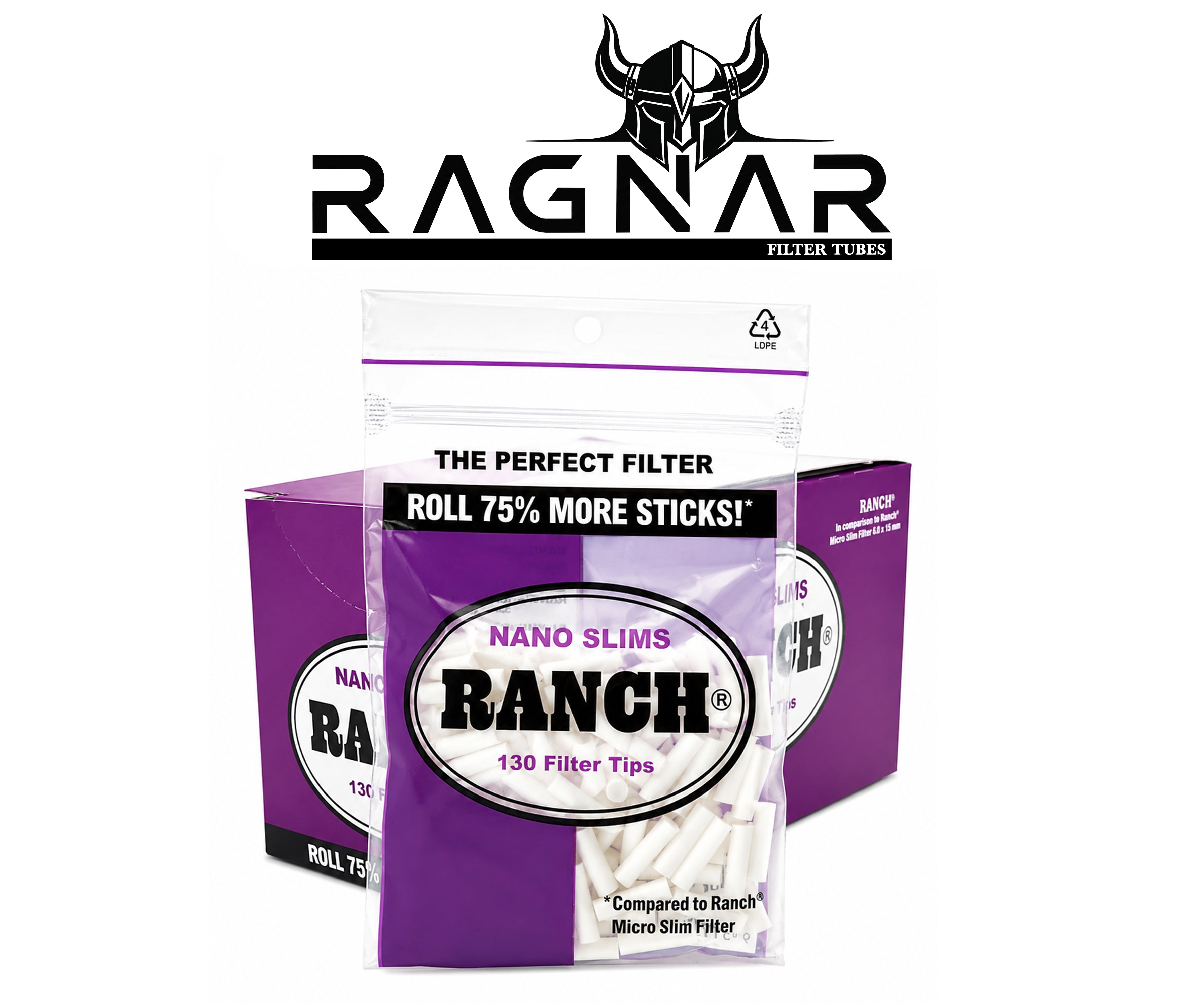 Ranch Bag of Nano Slims Filter Tips. 130 Filter Tips