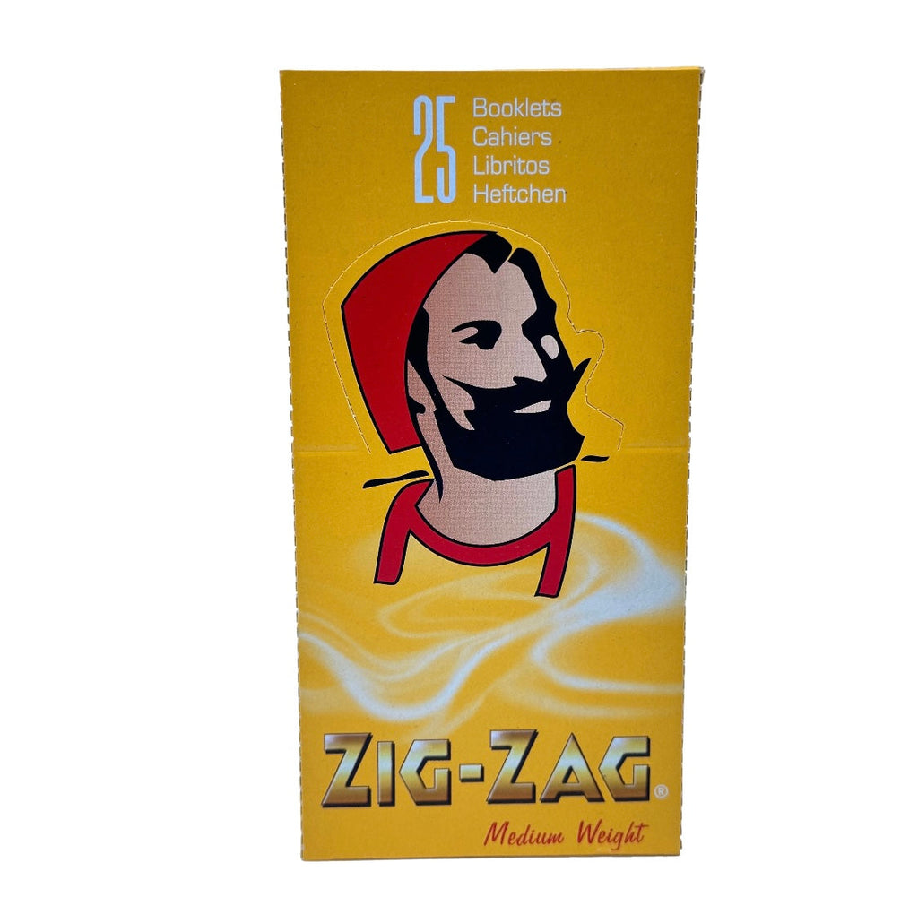 25 X Double ZIG ZAG Papers REGULAR SIZE Yellow Double. One  Full Pack