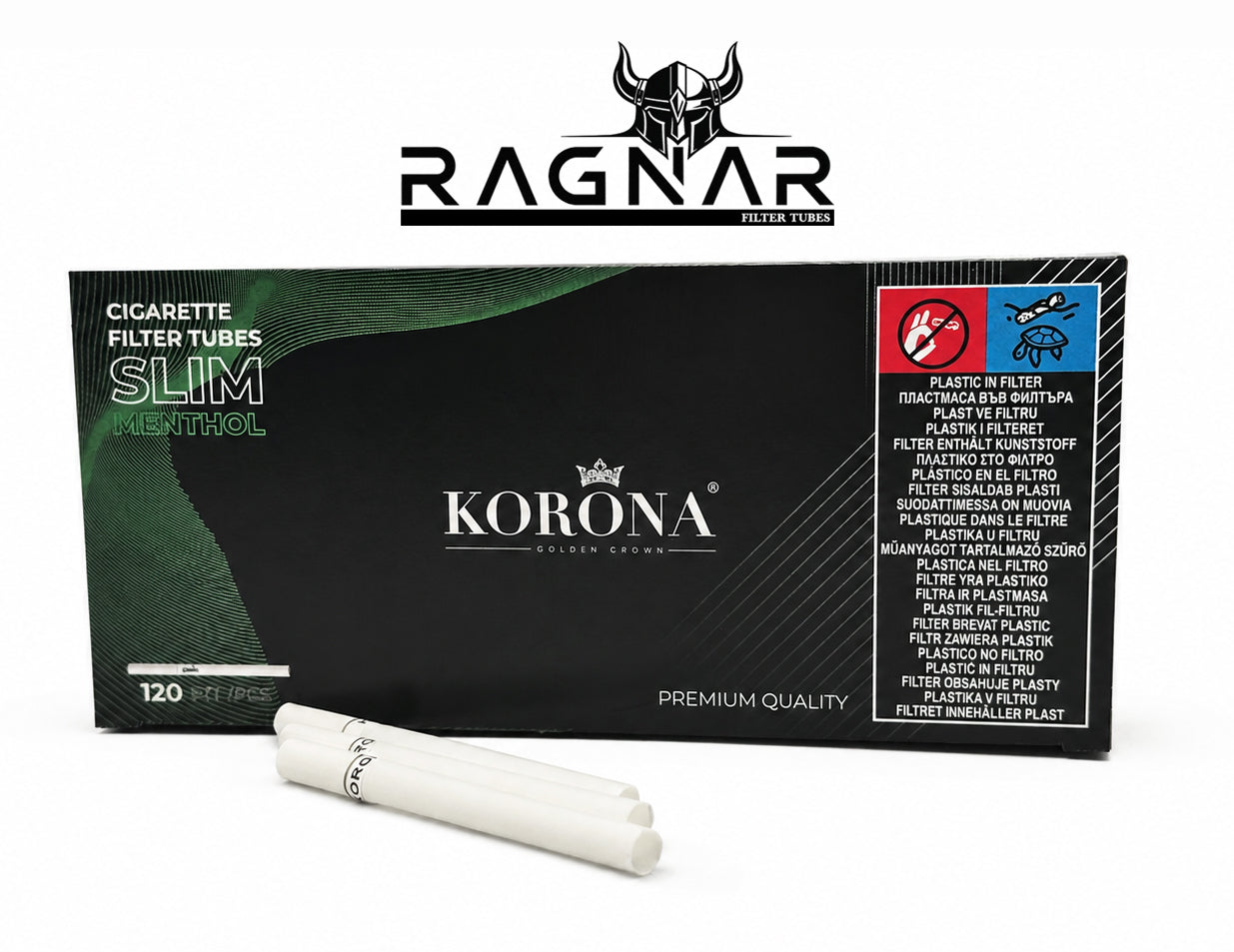 Korona Menthol Slim 6.5mm Filter Tubes. 120 x Slim Tubes